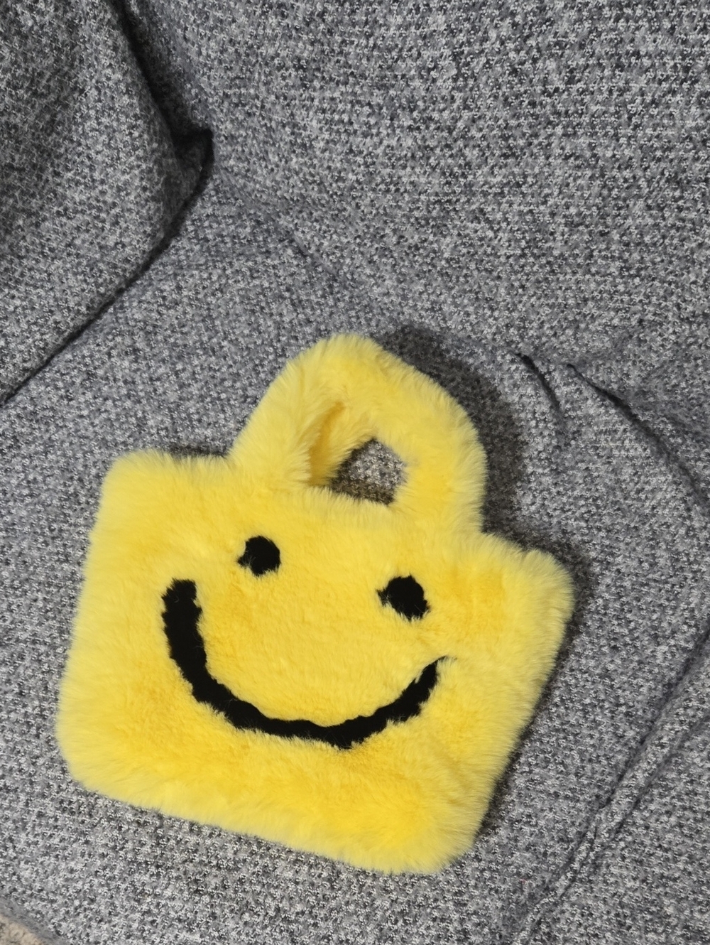 Showpo Yellow Faux Fur Smile Tote